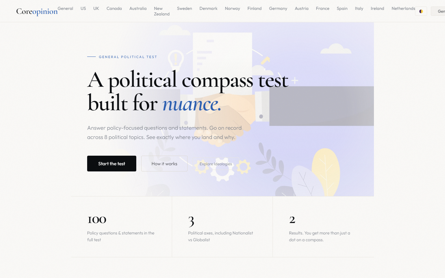 CoreOpinion landing page