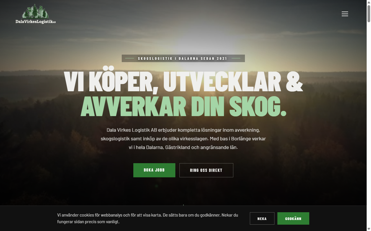 Dala Virkes Logisitk AB live website screenshot